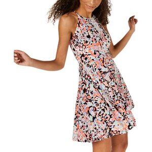 NWT Bar III Fit & Flare Sleeveless  Halter Neck Sheath  Dress Small